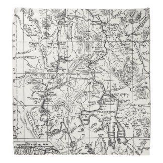 Vintage Map of Yellowstone National Park Bandana