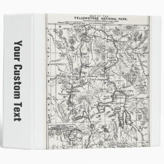Vintage Map of Yellowstone National Park Binder