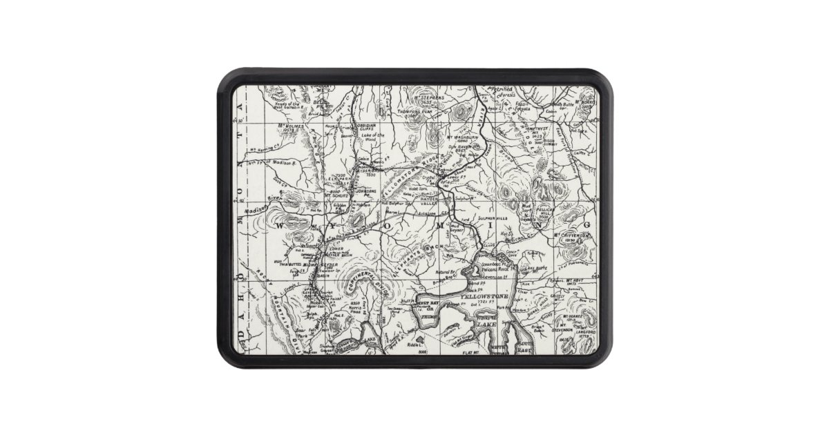 Vintage Map of Yellowstone National Park Hitch Cover | Zazzle