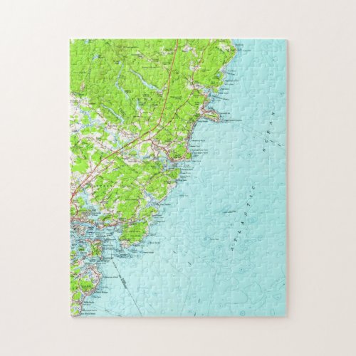 Vintage Map of York Maine 1956 Jigsaw Puzzle