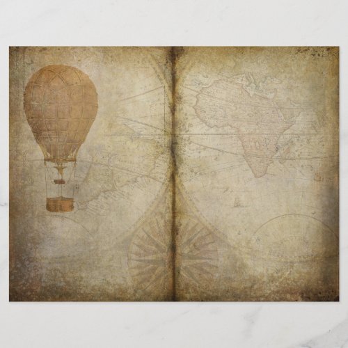 Vintage Map Parchment Journal Paper