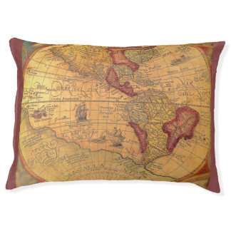 Vintage Map Pet Bed