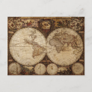Vintage Map Postcard