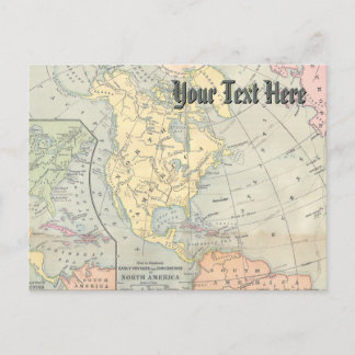 Vintage Map Postcard