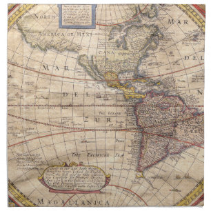 Vintage Map Print Cloth Napkin