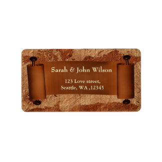 vintage map, return address label