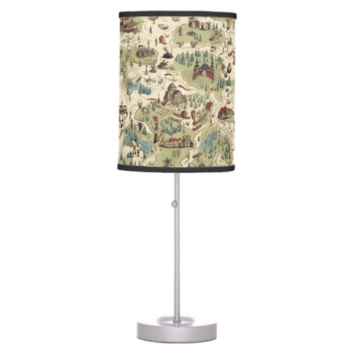 VINTAGE MAP Standing Lamp for Home Office Dorm