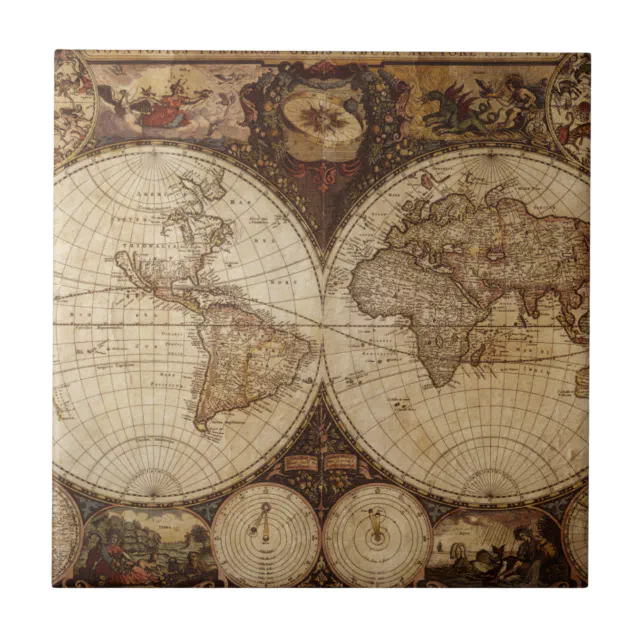 Vintage Map Tile | Zazzle