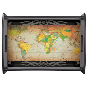Vintage Map Tray