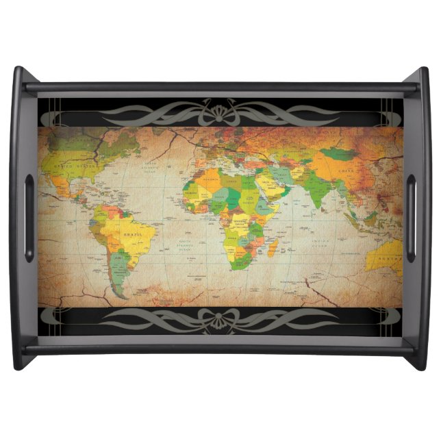 Vintage Map Tray (Front)