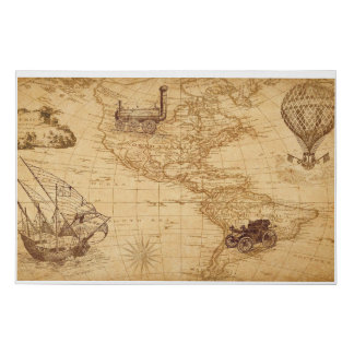 Vintage Map wall art for interior