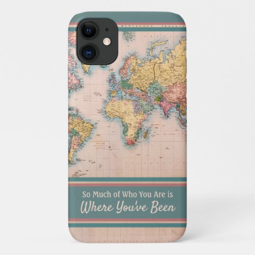 Vintage Map World Atlas Travel Lovers iPhone 11 Case