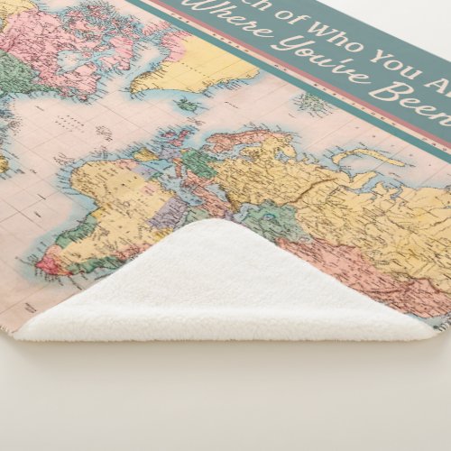 Vintage Map World Atlas Travel Lovers Sherpa Blanket