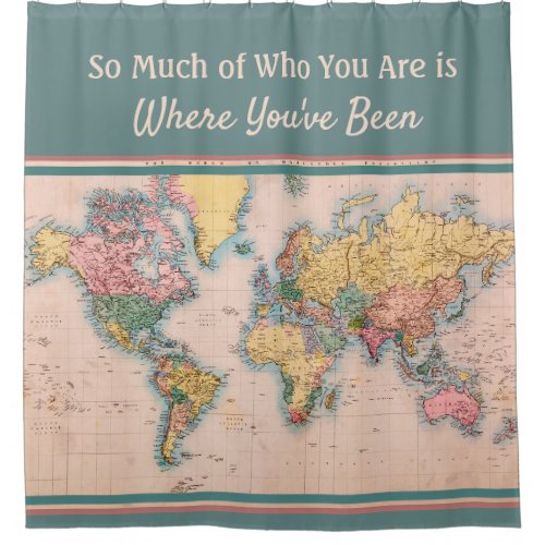 Vintage Map World Atlas Travel Lovers Shower Curtain