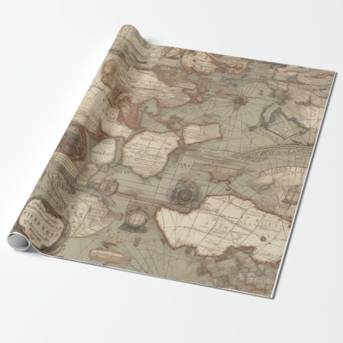 Vintage Map Wrapping Paper