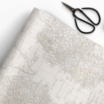 Vintage Map Wrapping Paper by SugSpc_Invitations at Zazzle