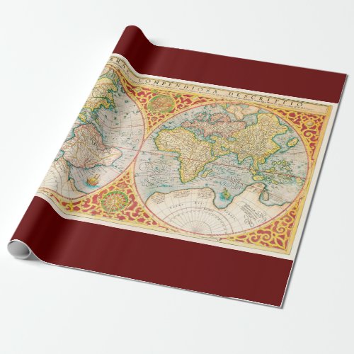 Vintage map  wrapping paper