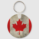 Vintage Maple Leaf Canadian Flag Keychain