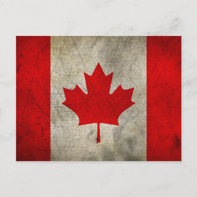 Vintage Maple Leaf Canadian Flag Postcard (Front)