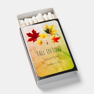 Vintage maple leaves- fall in love matchboxes