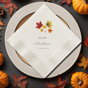 Vintage maple leaves- fall in love napkins