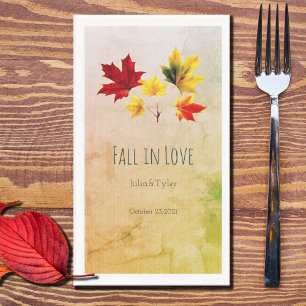Vintage maple leaves- fall in love paper guest towels