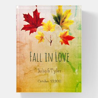 Vintage maple leaves- fall in love  paperweight