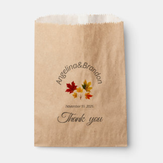 Vintage Maple Leaves Favor Bag