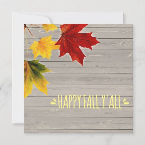 vintage maple leaves  _ Happy Fall YAll Holiday Card