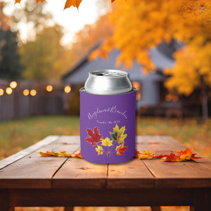 Vintage Maple leaves in -wedding Can Cooler