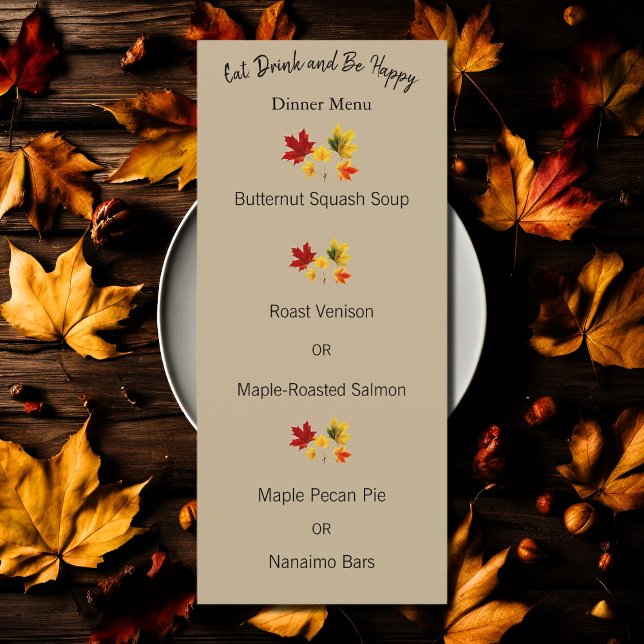 Vintage maple leaves - menu card (Creator Uploaded)