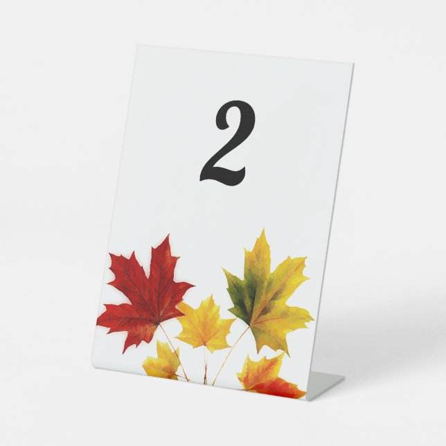 Vintage Maple Leaves Pedestal Sign (Front)