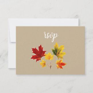  vintage maple leaves  rsvp card