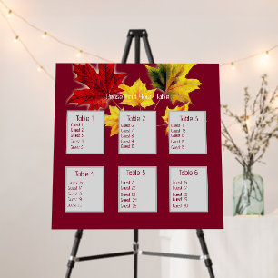 Vintage Maple leaves - Seat Chart Foam Board