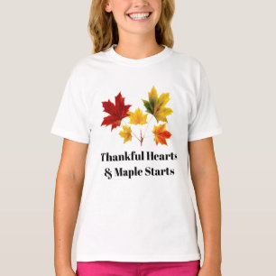 vintage maple leaves - Thankful quote  T-Shirt
