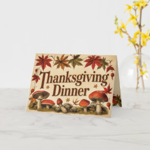 vintage maple leaves - Thanksgiving invitation