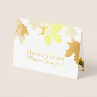 vintage maple leaves - Thanksgiving invitation