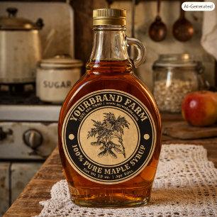 Vintage Maple Syrup Kraft Label Template