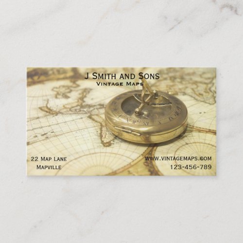 Vintage Maps and Map business or Cartographer Business Card