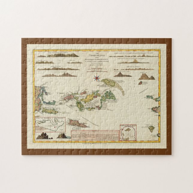 Vintage Maps, USVI Jigsaw Puzzle (Horizontal)