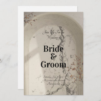 Vintage Marble Arch Botanical Wedding Invitation