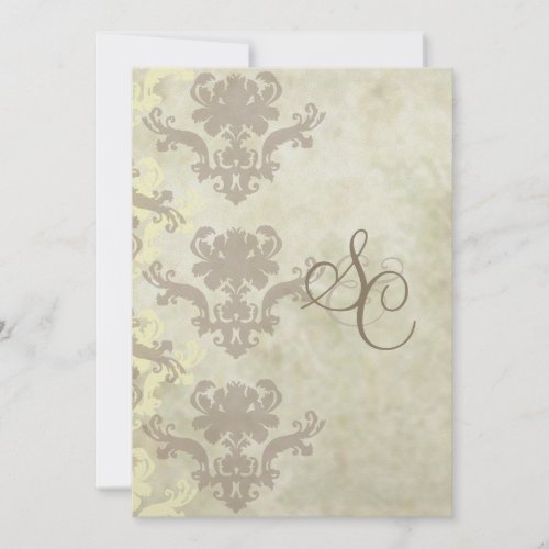 Vintage Marble/Damask Wedding Invitations