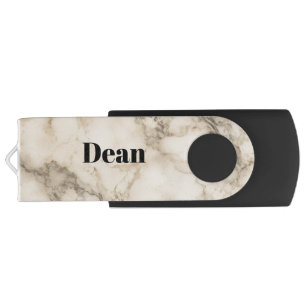 vintage marble monogram usb flash drive