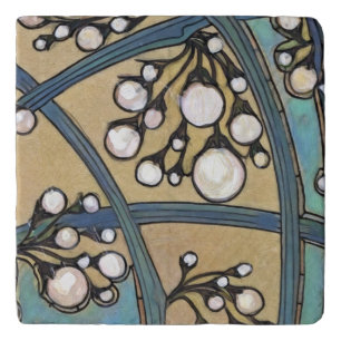 Vintage Marble Trivet Stand   Art Deco Geometric 