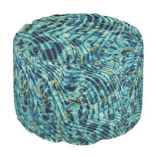 Vintage Marbled Bookbinding Endpaper Pouf