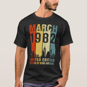 Vintage March 1982  40th Birthday T-Shirt