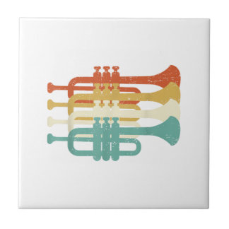 Vintage Marching Band Trumpet Player Retro Design Ceramic Tile