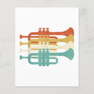 Vintage Marching Band Trumpet Player Retro Design Flyer