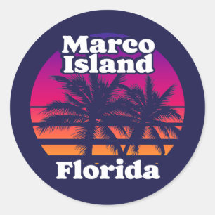 Vintage Marco Island Beach Florida Classic Round Sticker