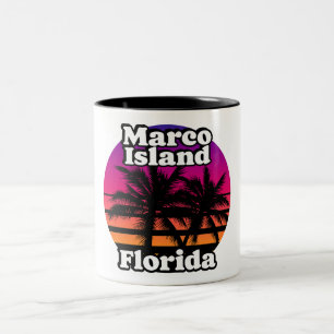Vintage Marco Island Beach Florida Two-Tone Coffee Mug